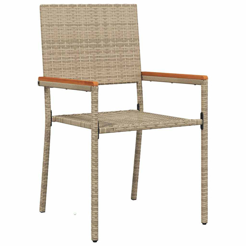 vidaXL Kert étkező szett 7 pcs Bézs 190 x 80 x 75 cm polirattan