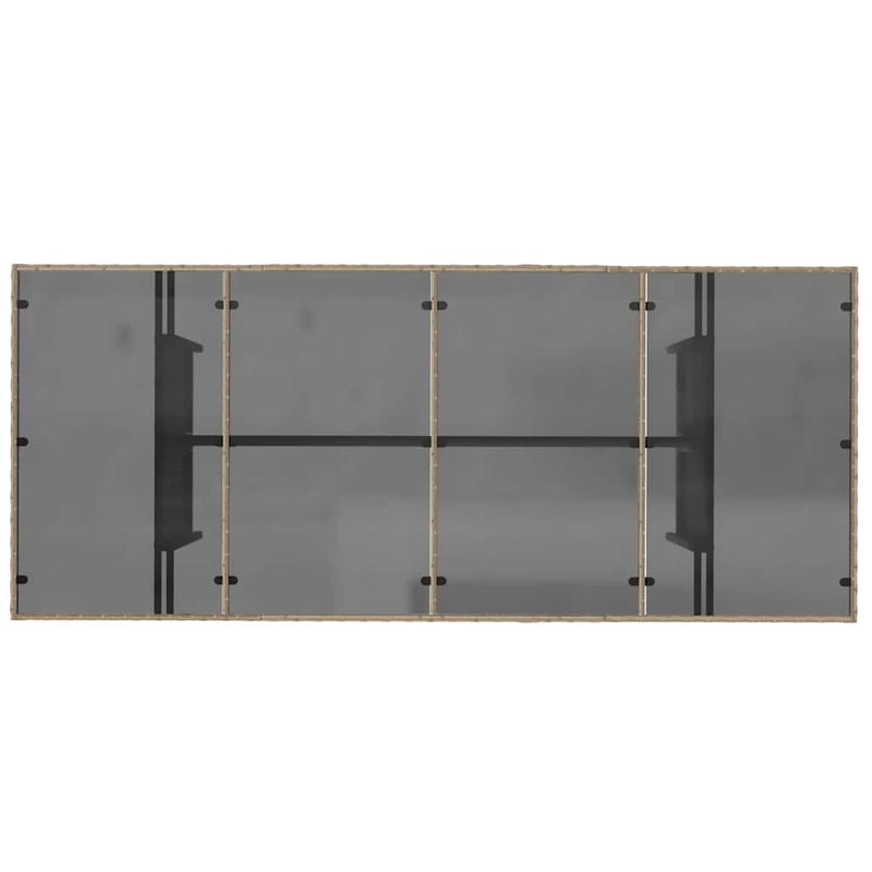 vidaXL Kert étkező szett 7 pcs Bézs 190 x 80 x 75 cm polirattan