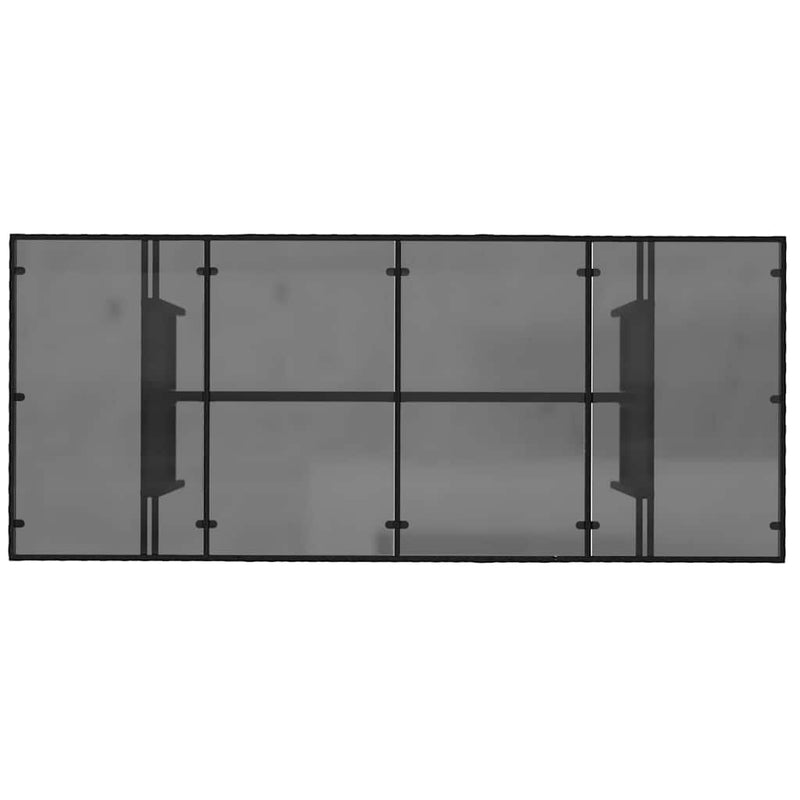 vidaXL Kert étkező szett 9 pcs Fekete 190 x 80 x 75 cm polirattan