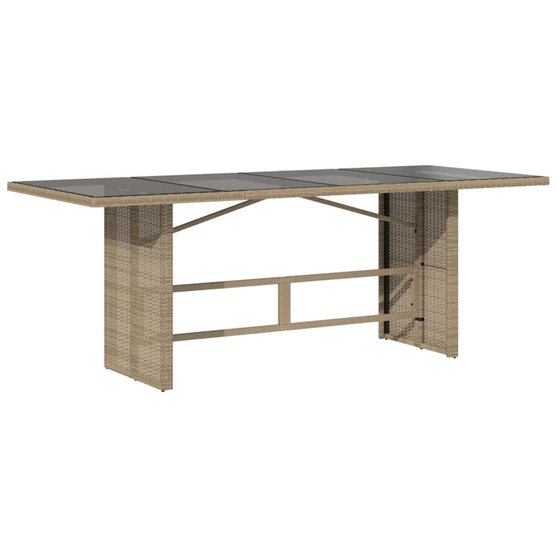 vidaXL Kert étkező szett 9 pcs Bézs 190 x 80 x 75 cm polirattan