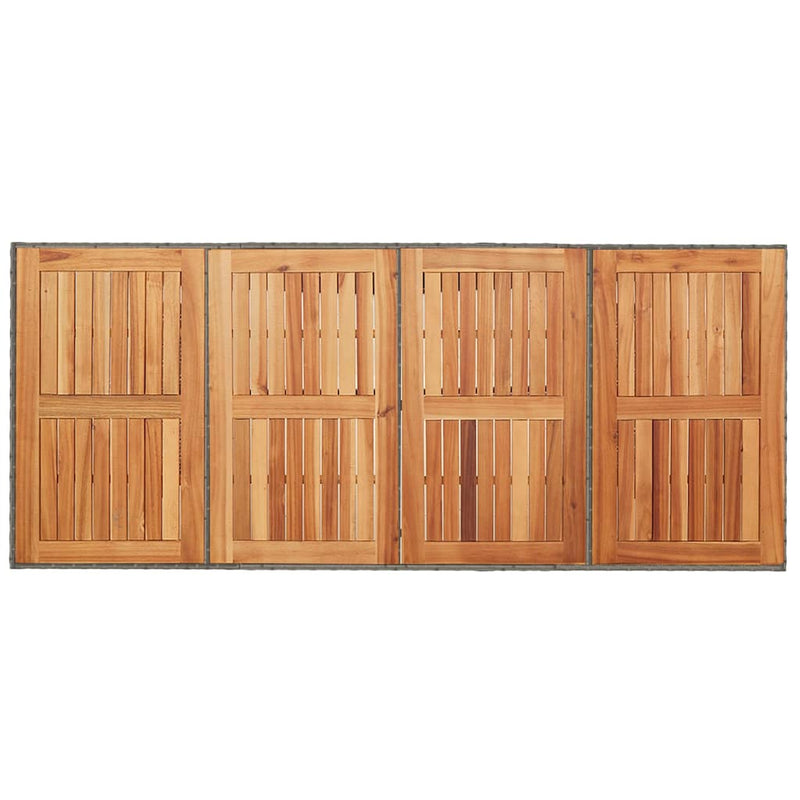 vidaXL Kert étkező szett 7 pcs Szürke 190 x 80 x 75 cm polirattan