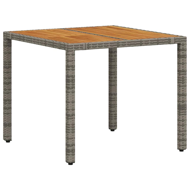 vidaXL Kert étkező szett 3 pcs Szürke 90 x 90 x 75 cm polirattan