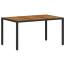 vidaXL Kert étkező szett 7 pcs Fekete 150 x 90 x 75 cm polirattan