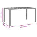 vidaXL Kert étkező szett 7 pcs Fekete 150 x 90 x 75 cm polirattan