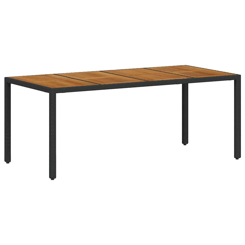 vidaXL Kert étkező szett 7 pcs Fekete és Fa 190 x 90 x 75 cm