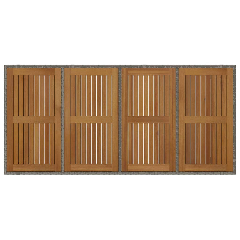 vidaXL Kert étkező szett 9 pcs Szürke és Barna polirattan