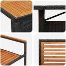 vidaXL Kert étkező szett 9 pcs Fekete 240 x 90 x 75 cm polirattan