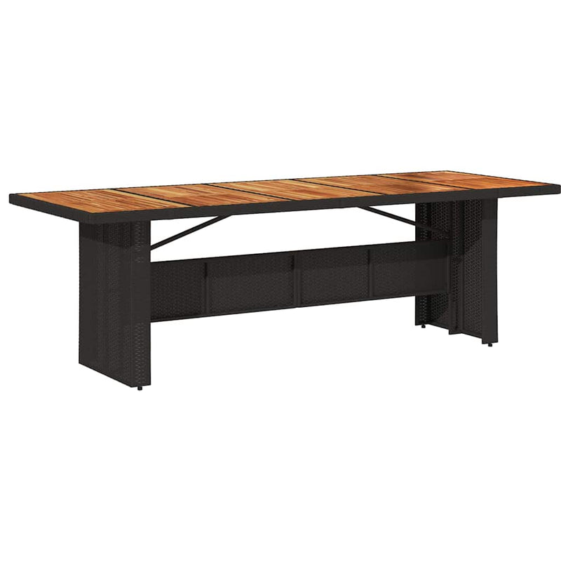 vidaXL Kert étkező szett 9 pcs Fekete 240 x 90 x 75 cm polirattan