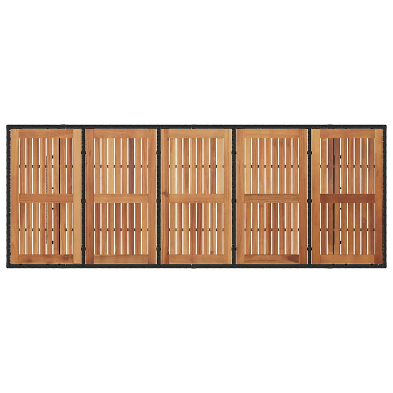 vidaXL Kert étkező szett 11 pcs Fekete 240 x 90 x 75 cm polirattan