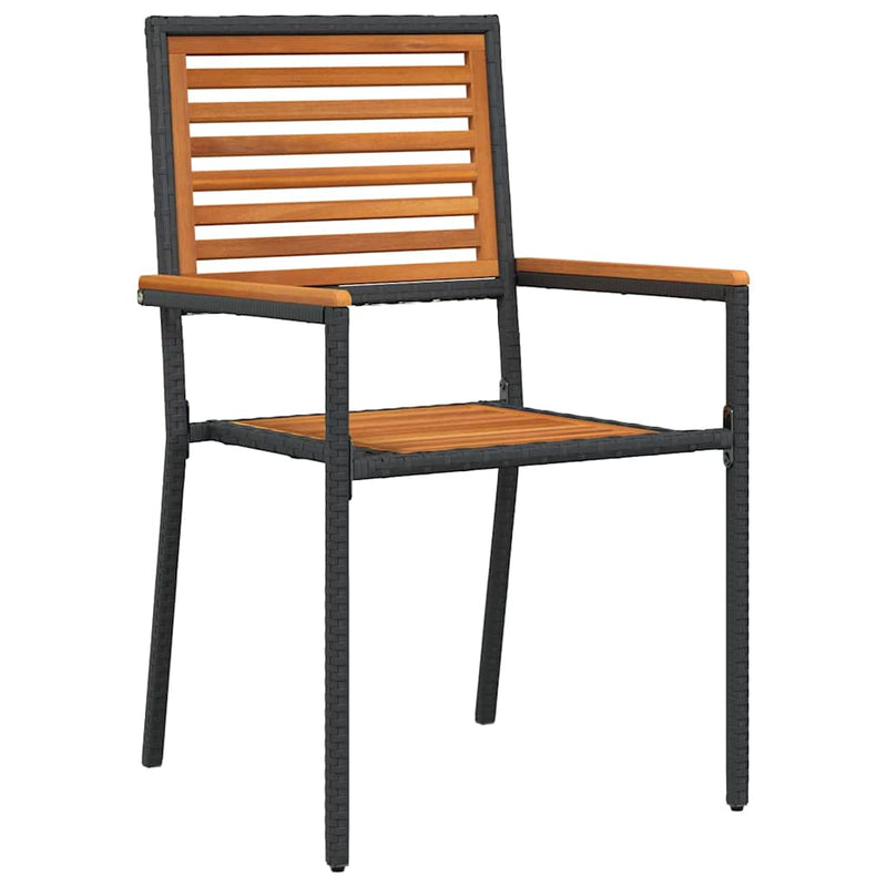 vidaXL Kert étkező szett 5 pcs Fekete és Fa 140 x 80 x 75 cm