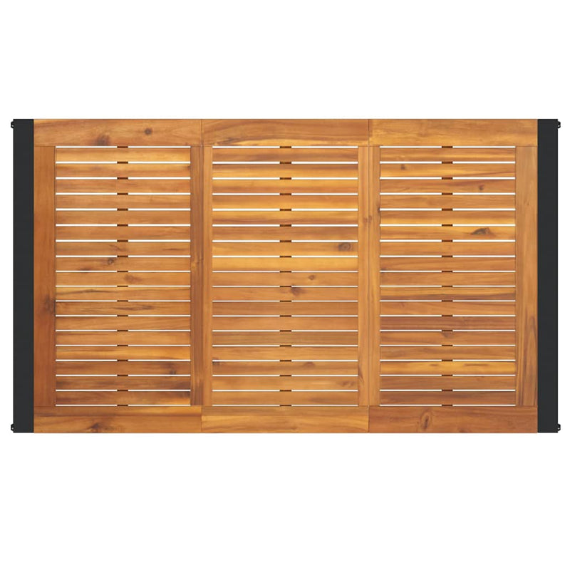 vidaXL Kert étkező szett 5 pcs Fekete és Fa 140 x 80 x 75 cm