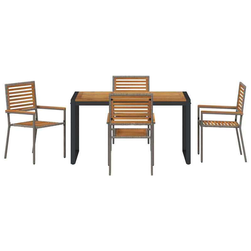 vidaXL Kert étkező szett 5 pcs Szürke és Fa 140 x 80 x 75 cm