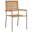 vidaXL Kert étkező szett 5 pcs Beige és barna polirattan