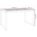 vidaXL Kert étkező szett 5 pcs Bézs 140 x 80 x 75 cm polirattan