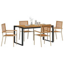 vidaXL Kert étkező szett 5 pcs Beige és barna polirattan