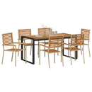 vidaXL Kert étkező szett 7 pcs Beige és barna polirattan