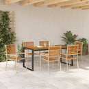 vidaXL Kert étkező szett 7 pcs Beige és barna polirattan