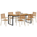 vidaXL Kert étkező szett 7 pcs Beige és barna polirattan