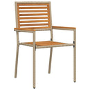 vidaXL Kert étkező szett 7 pcs Beige és barna polirattan