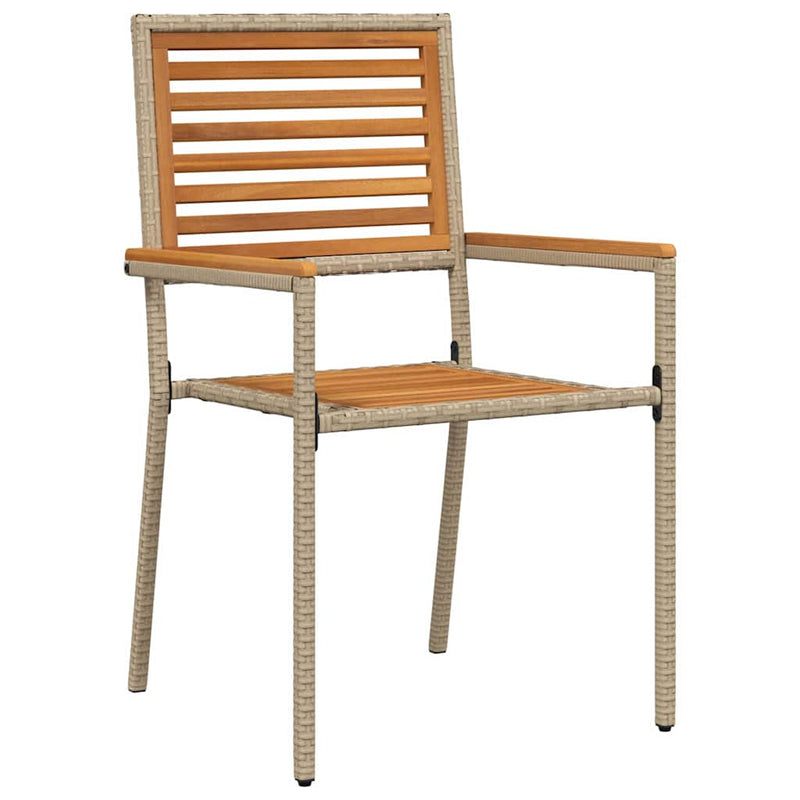 vidaXL Kert étkező szett 7 pcs Beige és barna 200 x 80 x 75 cm