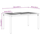 vidaXL Kert étkező szett 5 pcs Fekete 150 x 90 x 75 cm polirattan