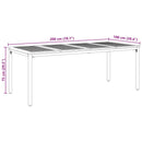 vidaXL Kert étkező szett 9 pcs Bézs 200 x 100 x 75 cm polirattan