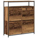 vidaXL Cipőszekrény polcokkal Öreg fa 100 x 34 x 112 cm Faanyag
