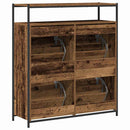 vidaXL Cipőszekrény polcokkal Öreg fa 100 x 34 x 112 cm Faanyag