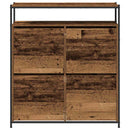vidaXL Cipőszekrény polcokkal Öreg fa 100 x 34 x 112 cm Faanyag