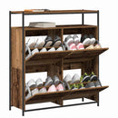 vidaXL Cipőszekrény polcokkal Öreg fa 100 x 34 x 112 cm Faanyag