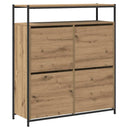 vidaXL Cipőszekrény polcokkal Artisan tölgy 100 x 34 x 112 cm Faanyag