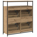 vidaXL Cipőszekrény polcokkal Artisan tölgy 100 x 34 x 112 cm Faanyag