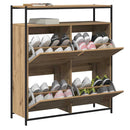 vidaXL Cipőszekrény polcokkal Artisan tölgy 100 x 34 x 112 cm Faanyag