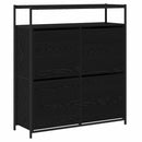 vidaXL Cipőszekrény polcokkal Fekete tölgy 100 x 34 x 112 cm Faanyag