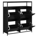 vidaXL Cipőszekrény polcokkal Fekete tölgy 100 x 34 x 112 cm Faanyag
