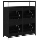 vidaXL Cipőszekrény polcokkal Fekete tölgy 100 x 34 x 112 cm Faanyag