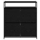 vidaXL Cipőszekrény polcokkal Fekete tölgy 100 x 34 x 112 cm Faanyag