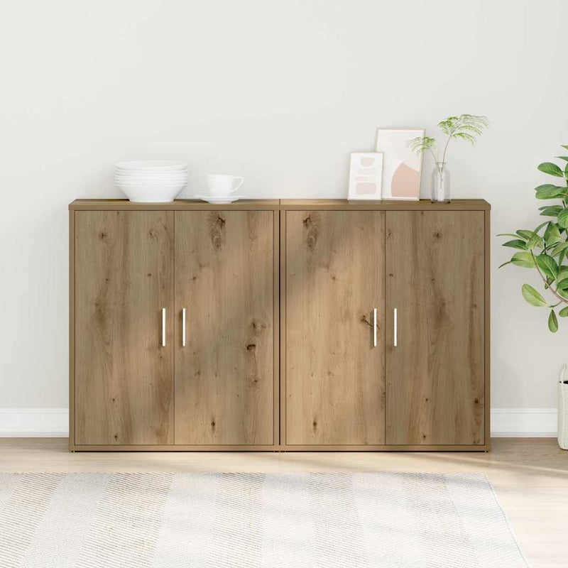 vidaXL Magasfiú 2 pcs kézműves tölgy 60 x 31 x 70 cm Faanyag