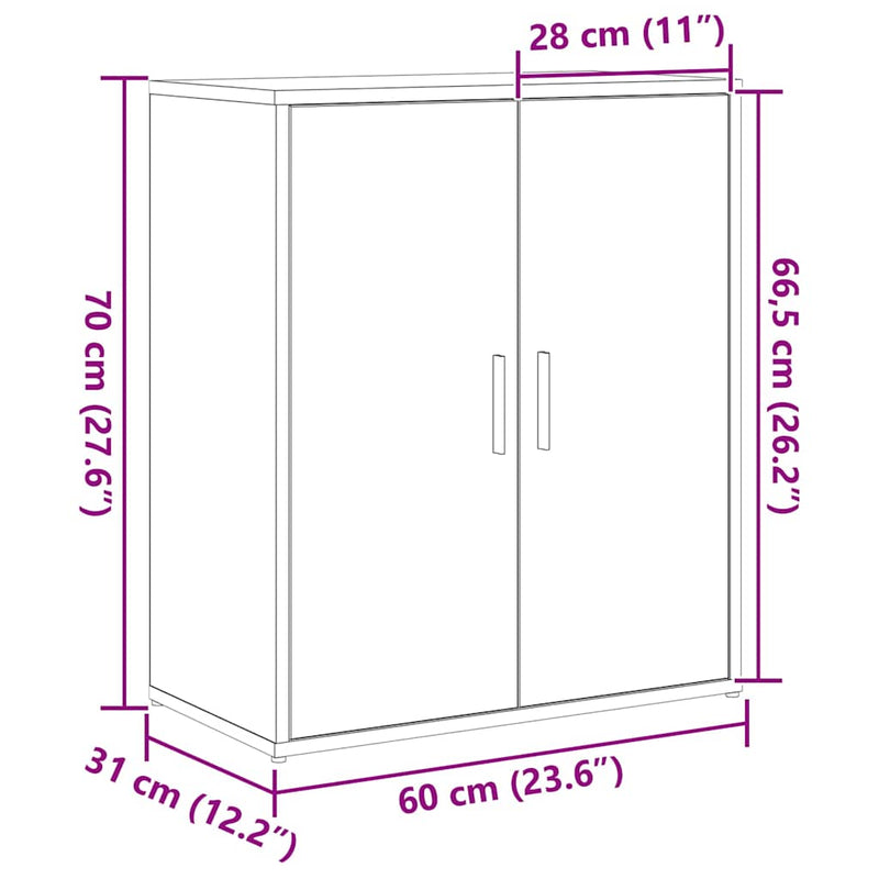 vidaXL Magasfiú 2 pcs kézműves tölgy 60 x 31 x 70 cm Faanyag