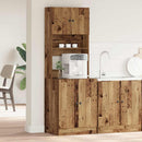 vidaXL Konyhai vitrin polcokkal ajtóval 2 pcs Öreg fa 60 x 50 x 180 cm