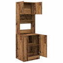 vidaXL Konyhai vitrin polcokkal ajtóval 2 pcs Öreg fa 60 x 50 x 180 cm