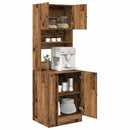 vidaXL Konyhai vitrin polcokkal ajtóval 2 pcs Öreg fa 60 x 50 x 180 cm