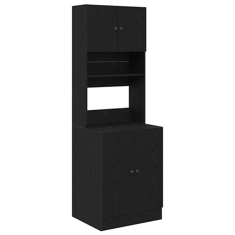 vidaXL Konyhaszekrény polcokkal Musta tammi 60 x 50 x 180 cm Faanyag