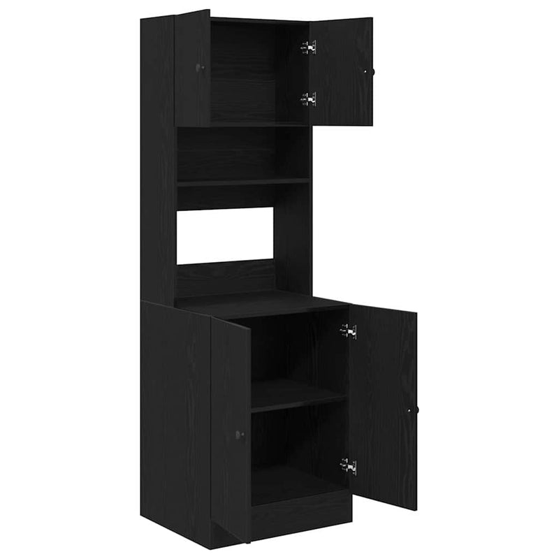 vidaXL Konyhaszekrény polcokkal Musta tammi 60 x 50 x 180 cm Faanyag