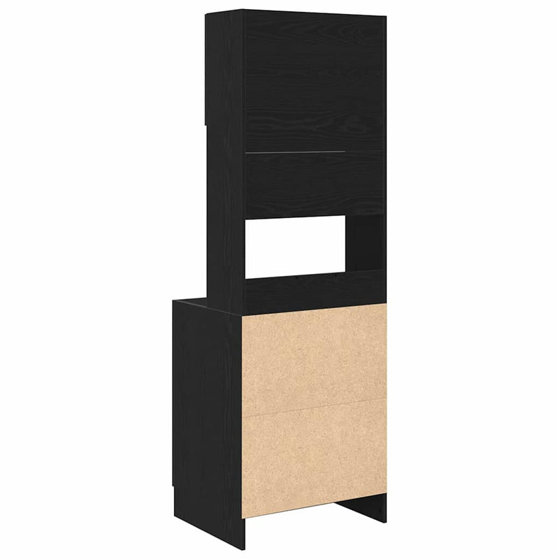 vidaXL Konyhaszekrény polcokkal Musta tammi 60 x 50 x 180 cm Faanyag