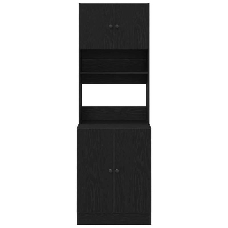 vidaXL Konyhaszekrény polcokkal Musta tammi 60 x 50 x 180 cm Faanyag