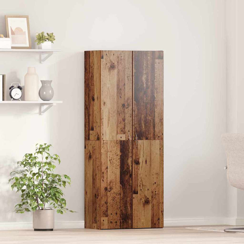 vidaXL Irodai szekrény polcokkal ajtóval Régi fa 60 x 32 x 153 Faanyag
