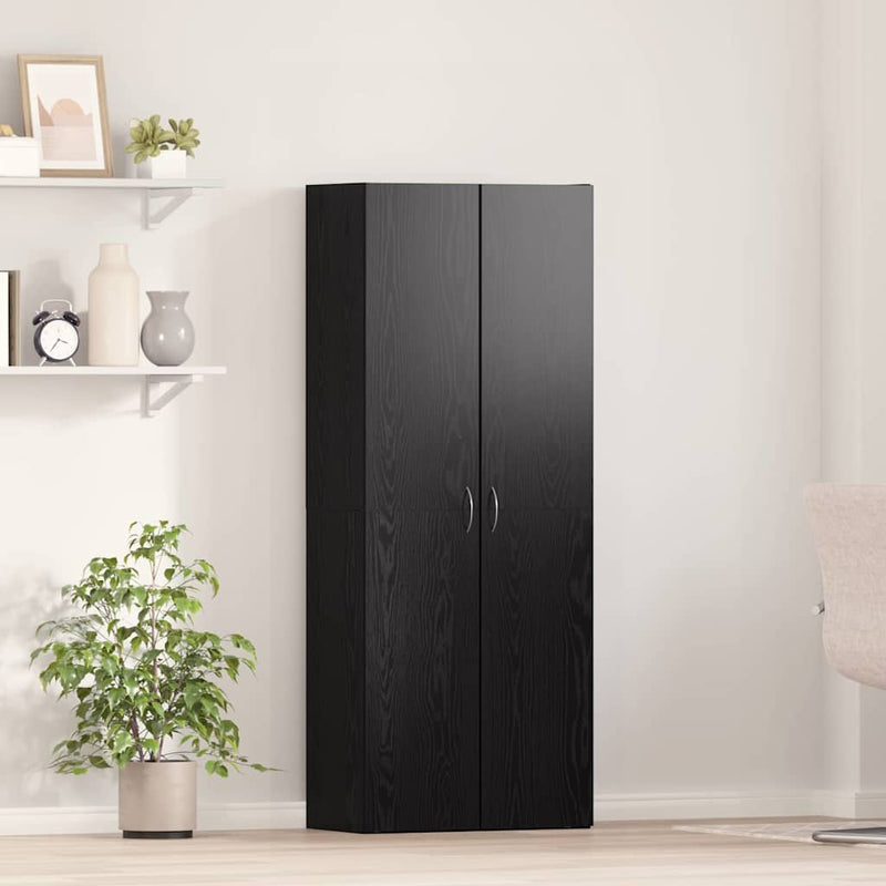 vidaXL Irodai szekrény polcokkal Musta tammi 60 x 32 x 153 Faanyag