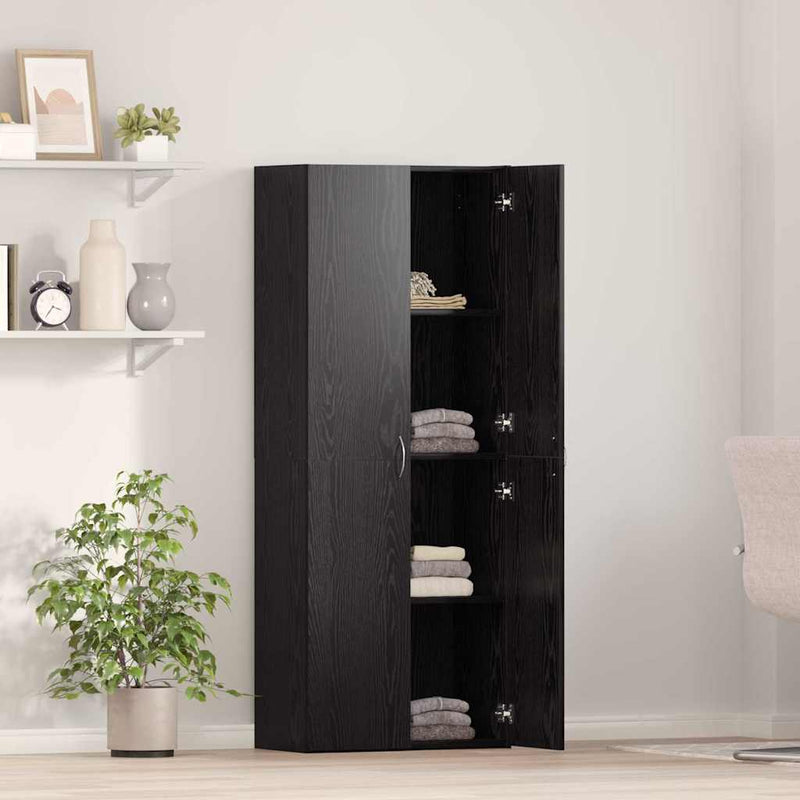 vidaXL Irodai szekrény polcokkal Musta tammi 60 x 32 x 153 Faanyag