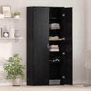 vidaXL Highboard 80 x 35 x 180 cm Szerelt Fa Musta tammi